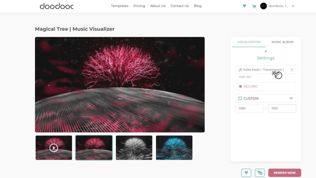 magical tree music visualizer template